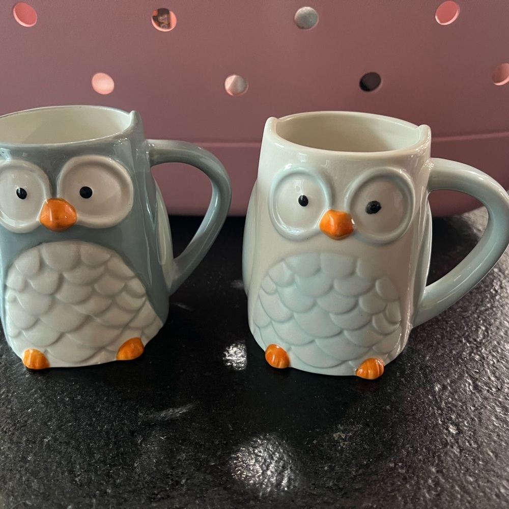 2 owl shaped mug Tag coffee cup set 14oz. - Picture 4 of 6